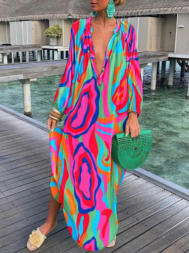Bea - Vestido Maxi con Escote en V