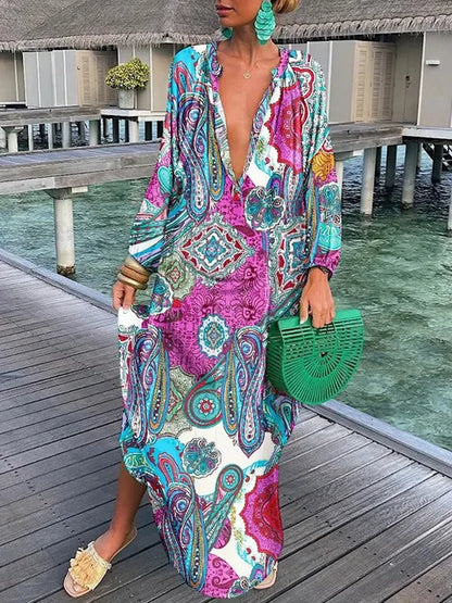 Bea - Vestido Maxi con Escote en V