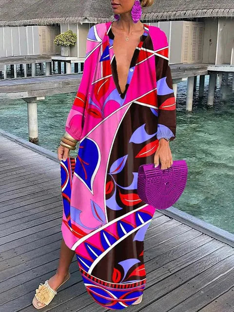 Bea - Vestido Maxi de Cuello en V