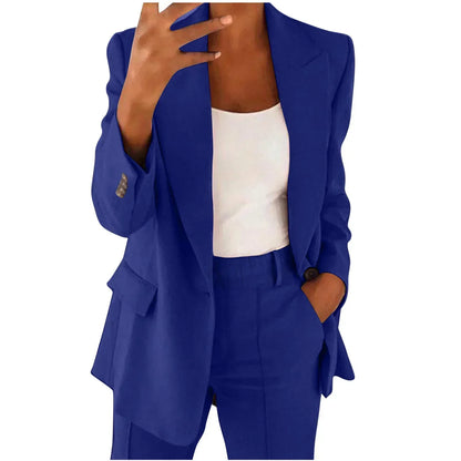 ALVERIA – CONJUNTO DE BLAZER Y PANTALONES ELEGANTE PARA UN ESTILO ELEVADO