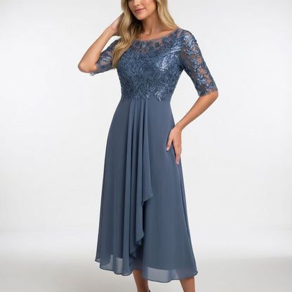 Vestido midi de encaje - Elegancia atemporal para mujer