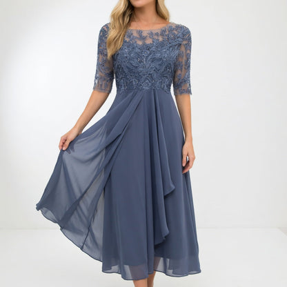 Vestido midi de encaje - Elegancia atemporal para mujer