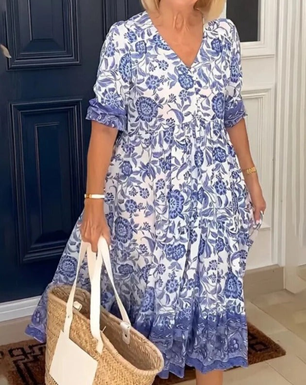 ARIAS - Vestido Bohemio con Escote en V