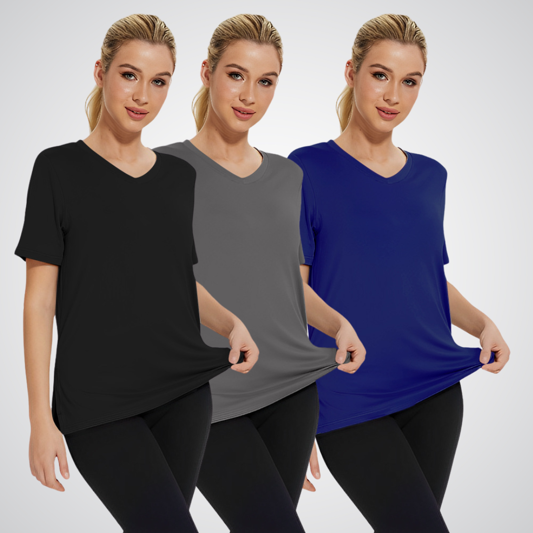 OLIVIA – CAMISETA V-NECK DIARIA (PACK DE 3)