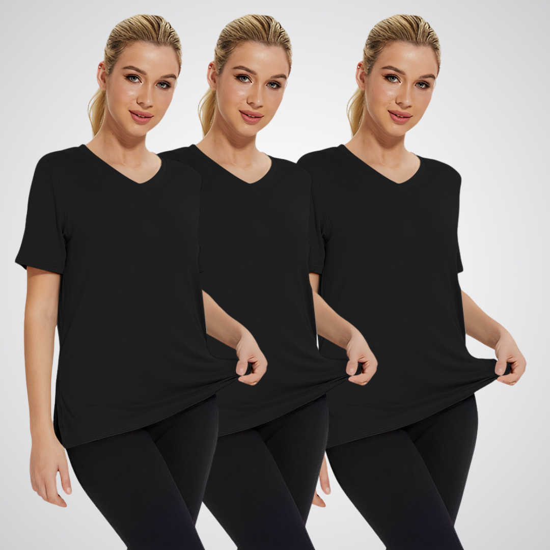 OLIVIA – CAMISETA V-NECK DIARIA (PACK DE 3)