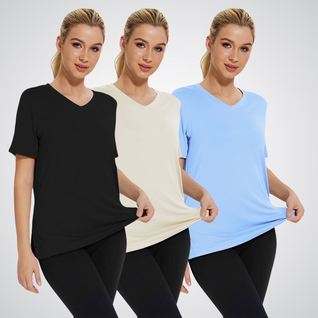 OLIVIA – CAMISETA V-NECK DIARIA (PACK DE 3)