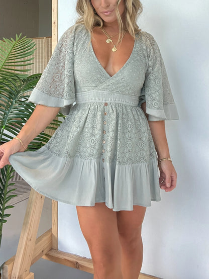 Lily - Vestido Mono de Encaje a Crochet
