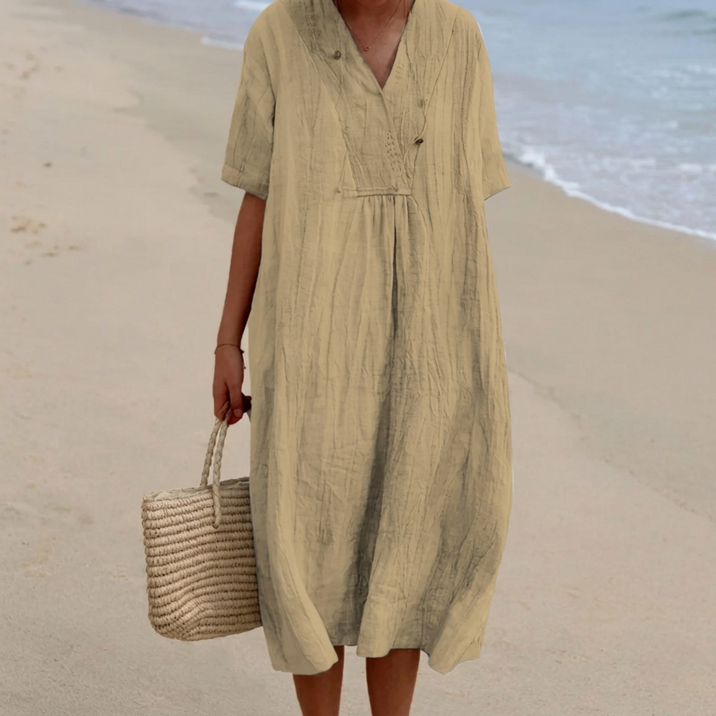 Silvana™ | Vestido Maxi Texturizado Relajado.