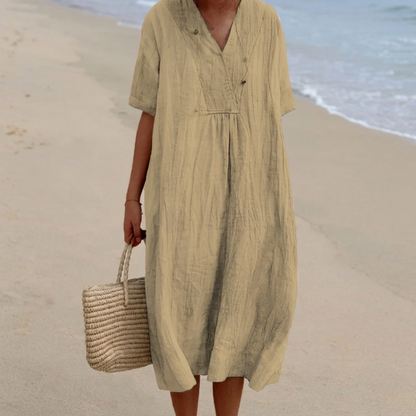 Silvana™ | Vestido Maxi Texturizado Relajado.