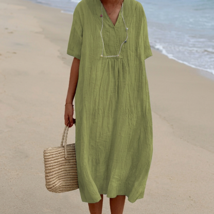 Silvana™ | Vestido Maxi Texturizado Relajado.