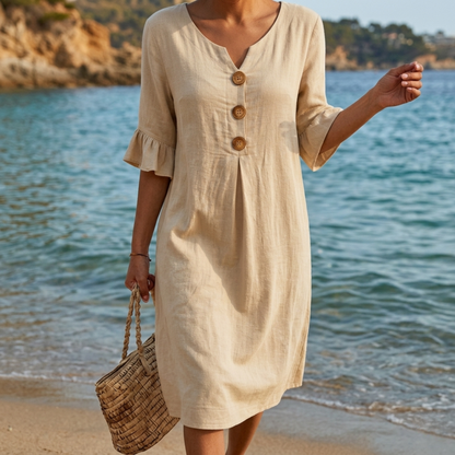 Radmila™ | Vestido largo de manga larga con textura.