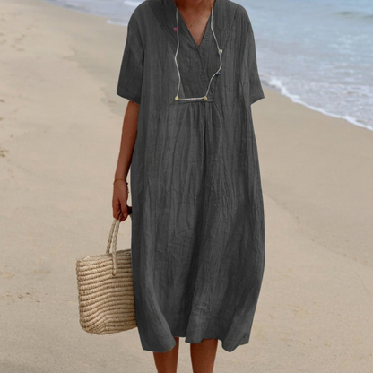 Silvana™ | Vestido Maxi Texturizado Relajado.