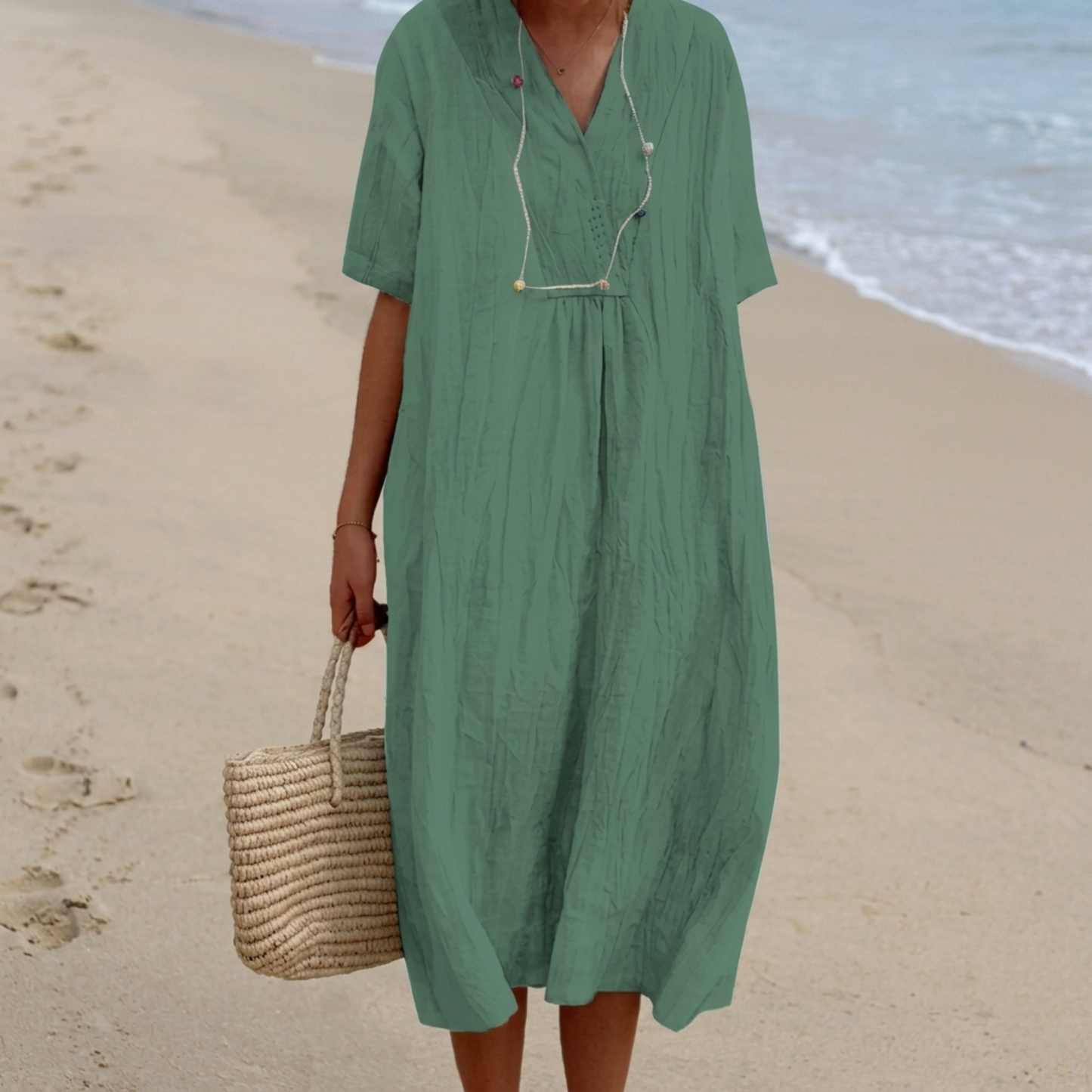 Silvana™ | Vestido Maxi Texturizado Relajado.