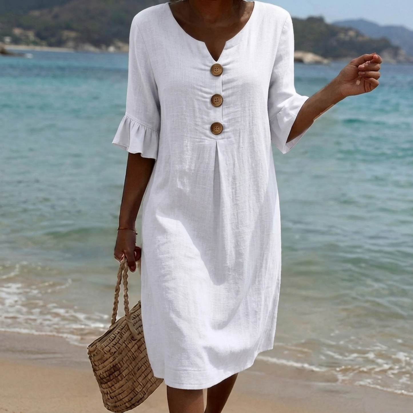 Radmila™ | Vestido largo de manga larga con textura.