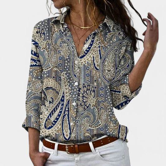 Tess | Blusa de mujer con mangas largas y estampado elegante