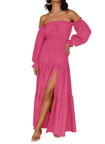 KENDRA – VESTIDO MAXI DE ROMANCE DESPRENDIDO Y AIREADO