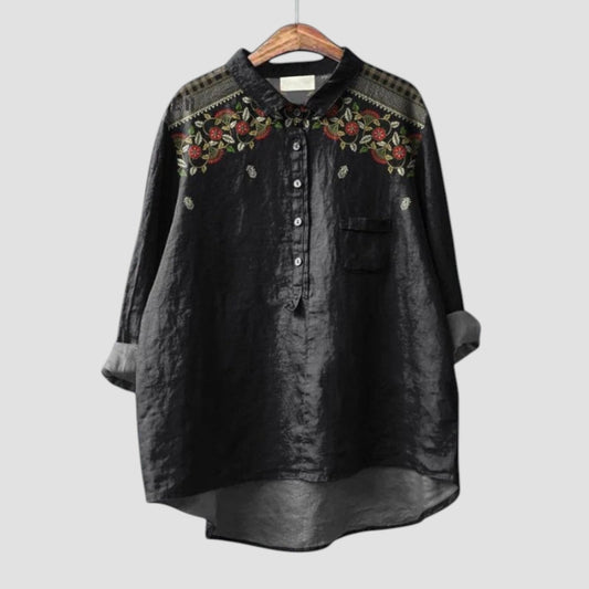 Narelle™ | 2025 – Blusa Negra Bordada