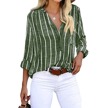 Maddie - Camisa de Botones a Rayas