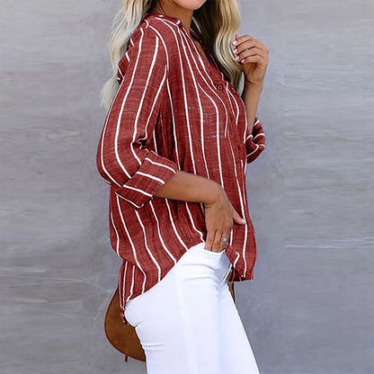Maddie - Camisa de Botones a Rayas