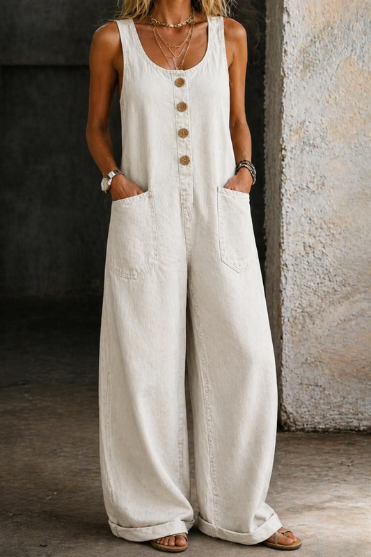 Willy | Pantalón Salopette en Denim Vintage Lavado