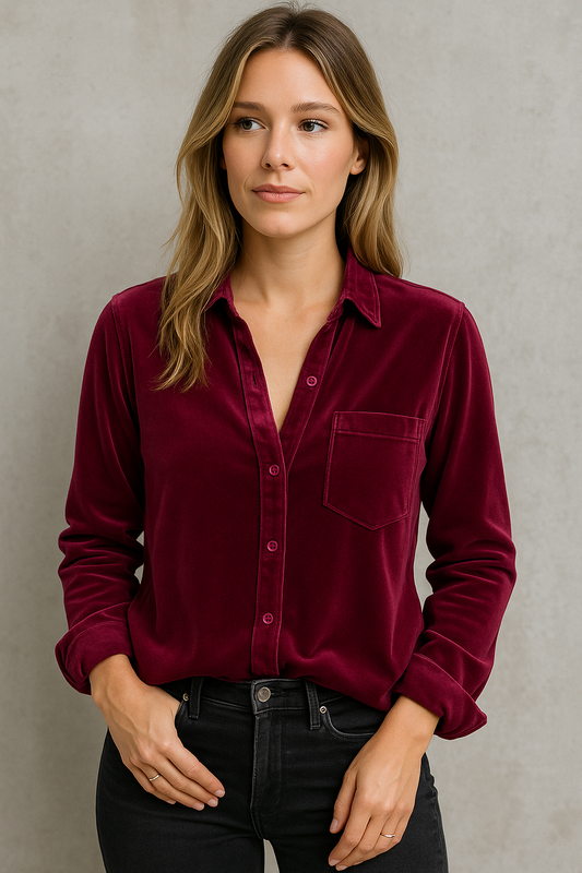 Kaya - Blusa de Terciopelo Elegante