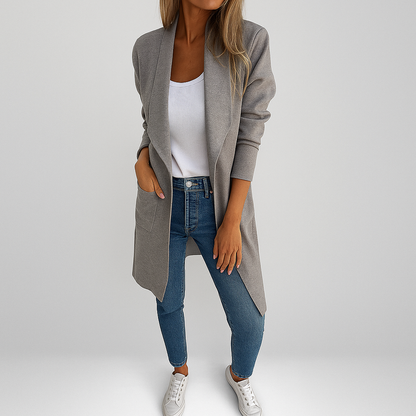 EIGONA™ | CHAQUETA DE PUNTO CON SOLAPA CASUAL