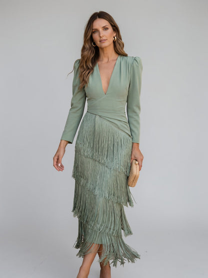 Sofia - Vestido Elegante con Flecos