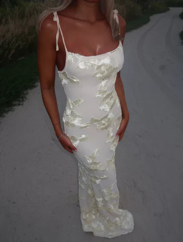 LILY - Vestido Maxi Floral Con Tiras Ajustables
