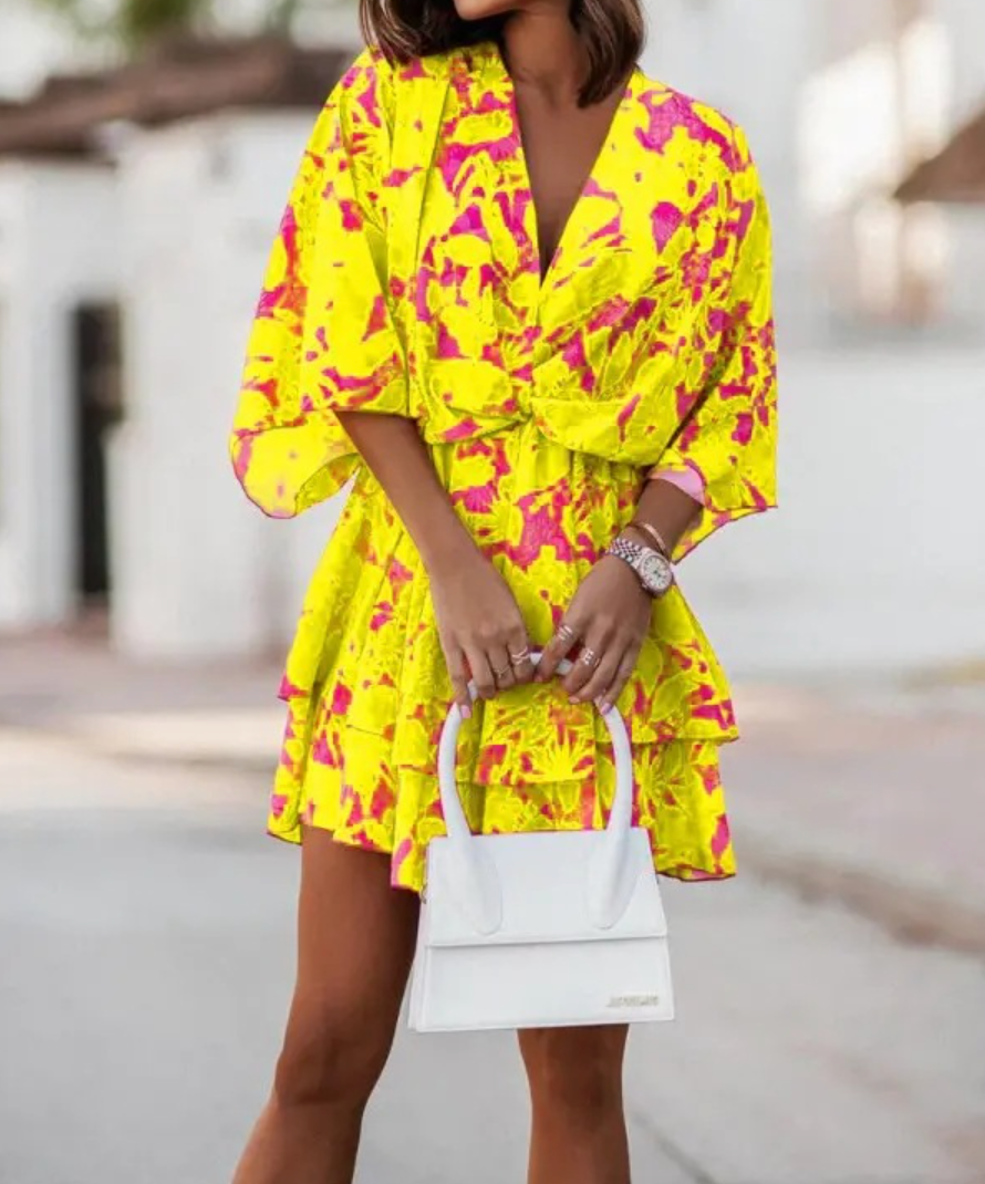 Valeria - Vestido Mini Floral Bohemio