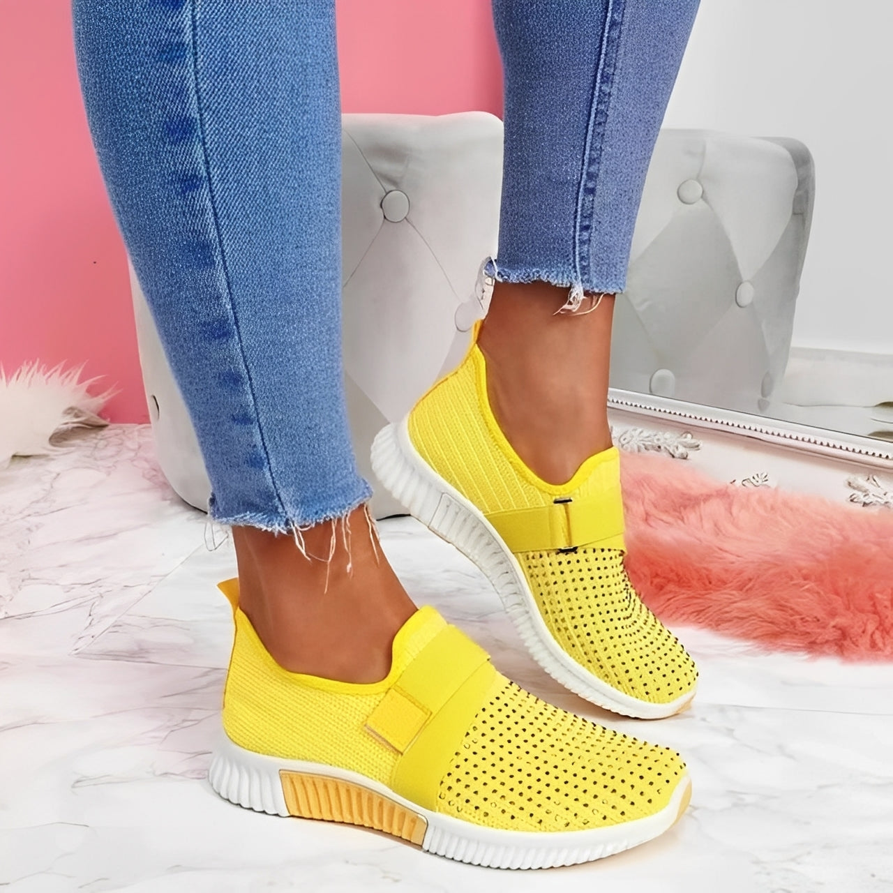 Christine - Zapatos bajos elegantes con cierre de velcro para mujeres