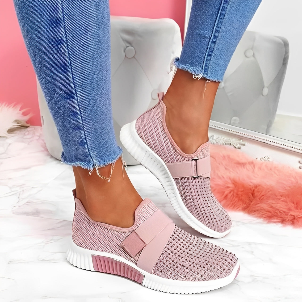 Christine - Zapatos bajos elegantes con cierre de velcro para mujeres