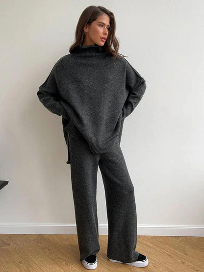 Anne - Conjunto de Punto con Cuello Alto
