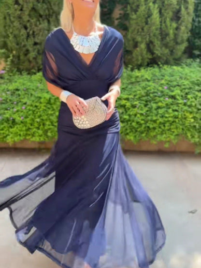 VIVIAN | VESTIDO LARGO CON ESCOTE EN V