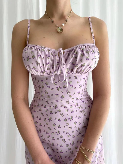 Vestido Largo Sin Mangas con Flores