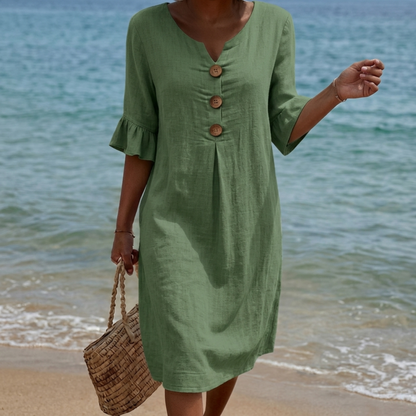 Radmila™ | Vestido largo de manga larga con textura.