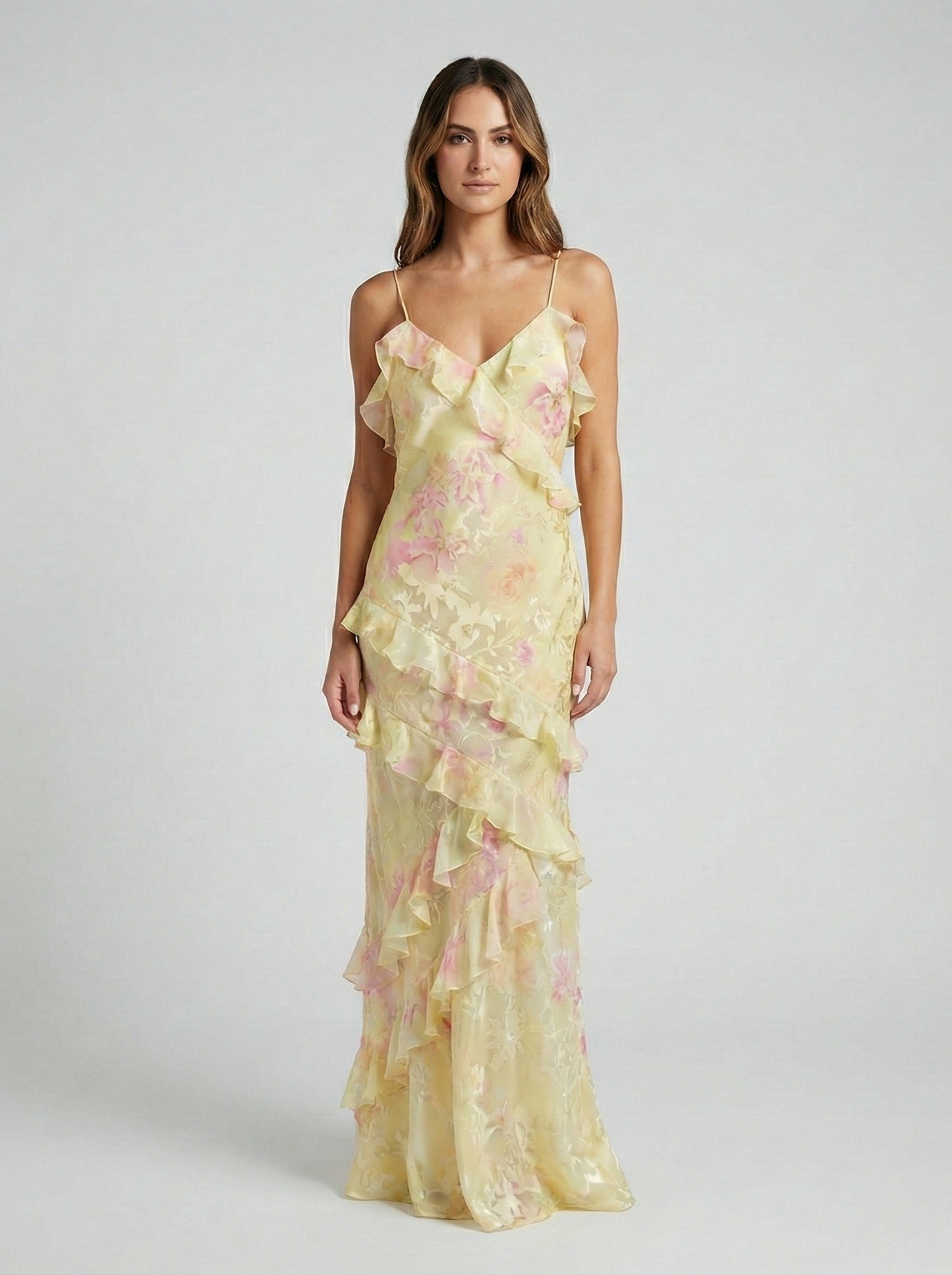 Vestido Maxi Ruffle Etéreo de Luna