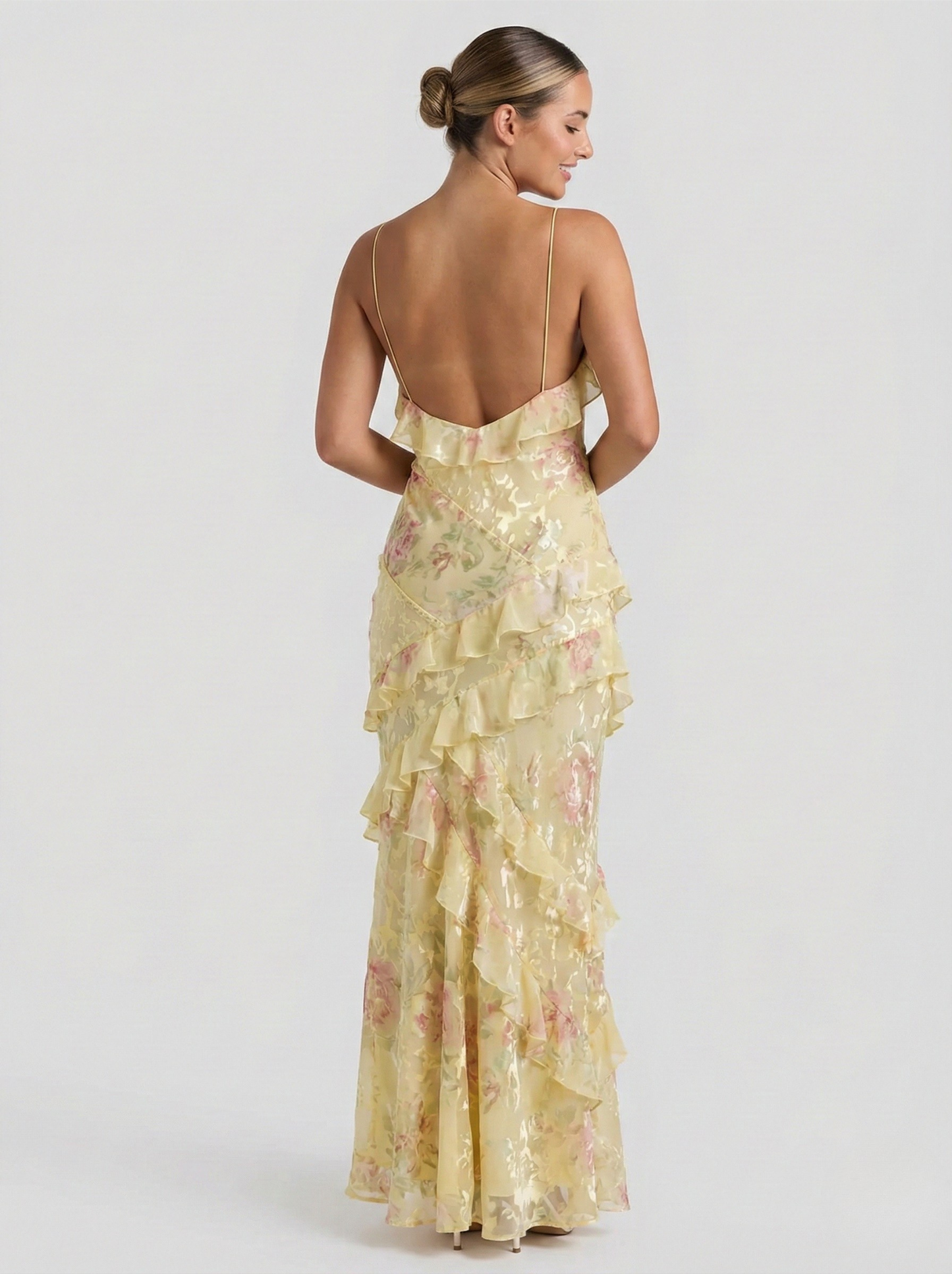 Vestido Maxi Ruffle Etéreo de Luna