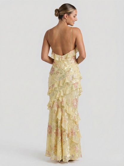 Vestido Maxi Ruffle Etéreo de Luna