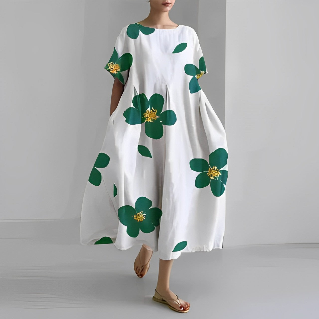 Daisy - Vestido Maxi Suelto de Gran Movimiento Retro
