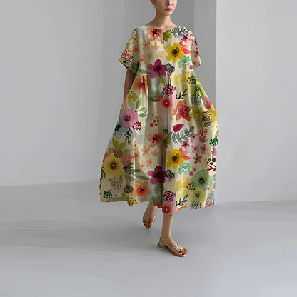 Daisy - Vestido Maxi Suelto de Gran Movimiento Retro