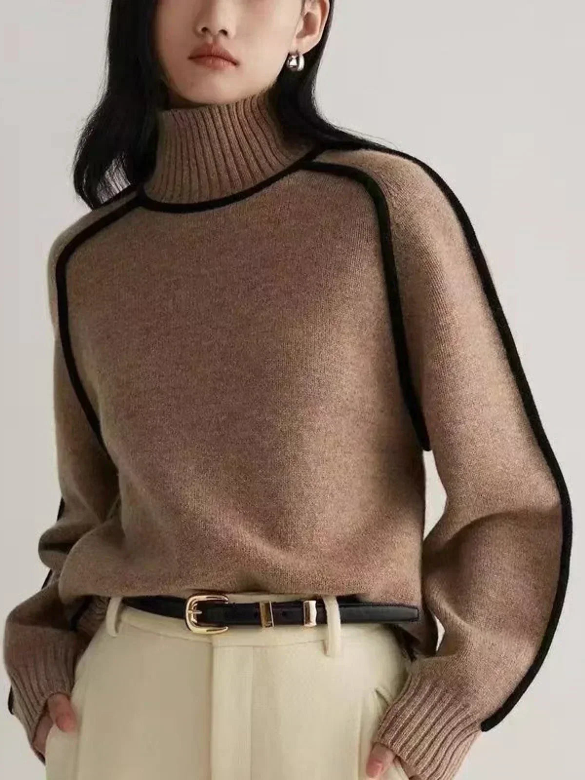 Donna | Suéter Elegante de Cuello Alto