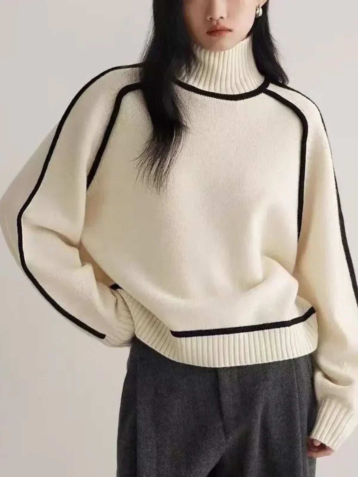 Donna | Suéter Elegante de Cuello Alto