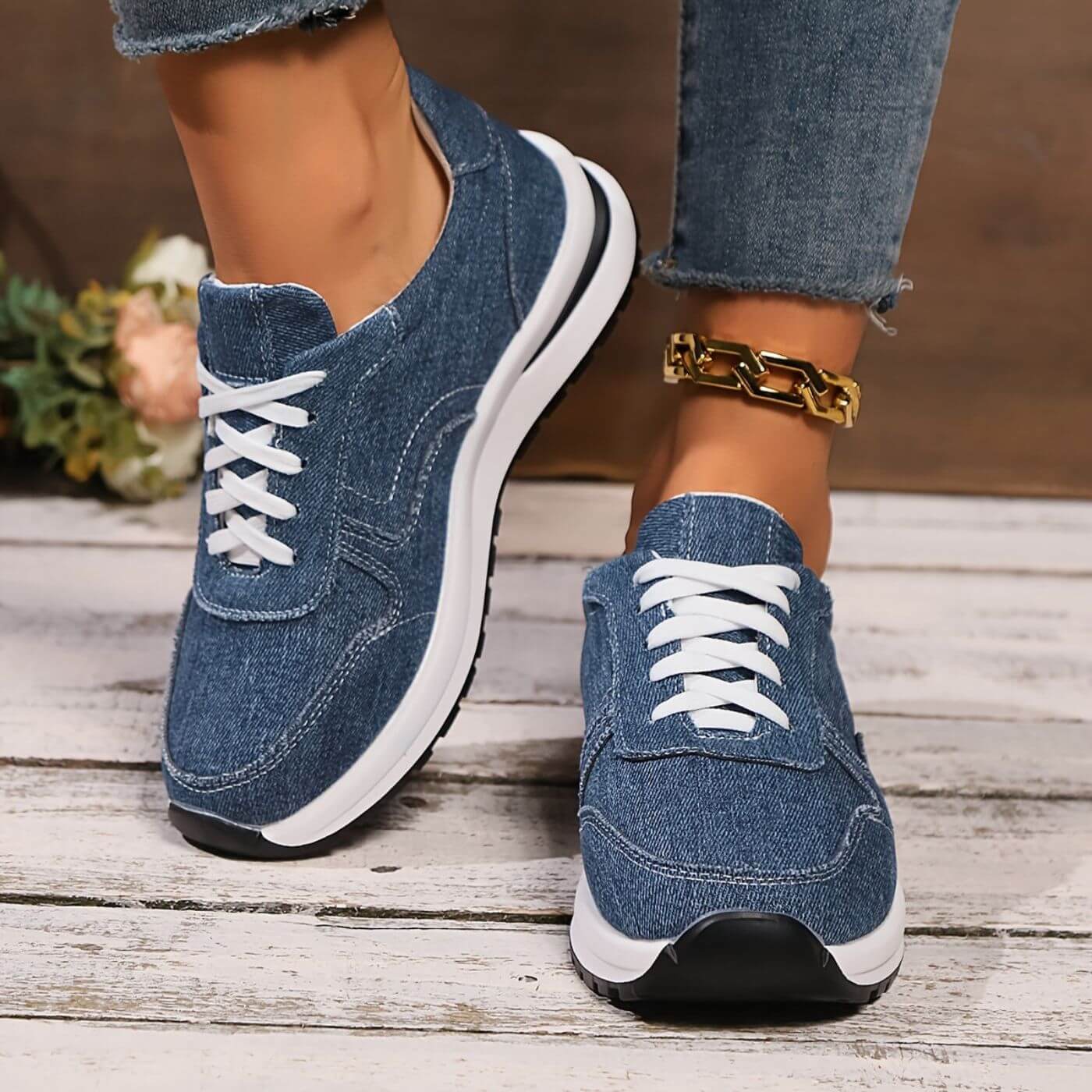 Giocoso - Zapatillas de Denim Cómodas