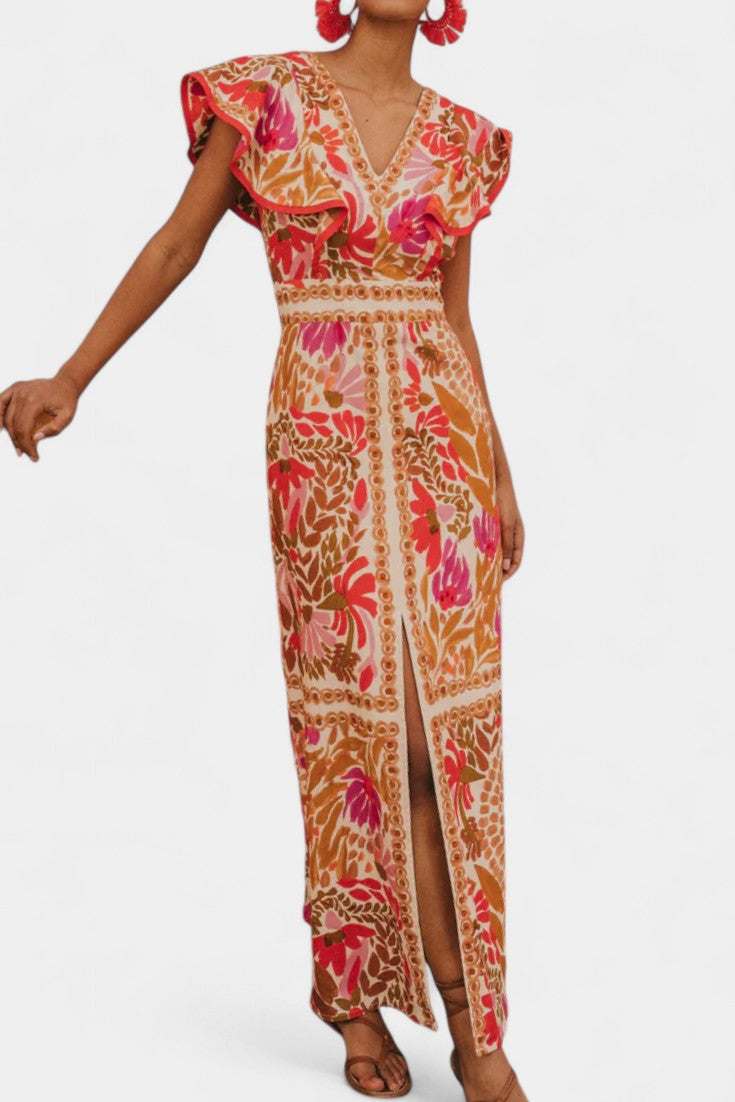 Suzanne Vestido Maxi Floral Vibrante