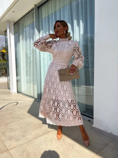 Luna™ – Vestido Midi de Encaje Armonía Celestial