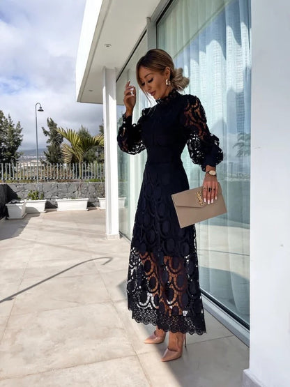 Luna™ – Vestido Midi de Encaje Armonía Celestial