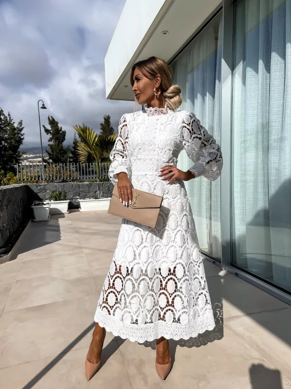 Luna™ – Vestido Midi de Encaje Armonía Celestial