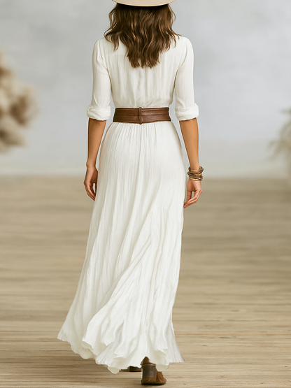 FREYA – VESTIDO MAXI CON BOTONES