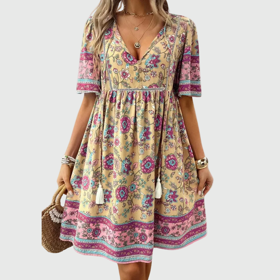 Kristie | Vestido Mini Floral Elegante