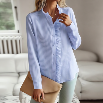 Grace – Blusa de Botones con Volantes